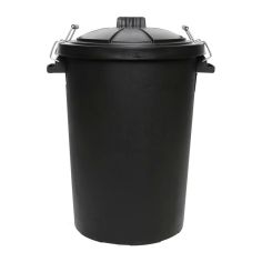 Dosco 90L Litre Large Black Bin