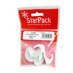 StarPack Small Oval White Self Adhesive Hook - Pack Of 4