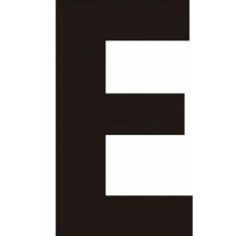 Black Helvetica Bold Condensed Style Vinyl Letter E - 75mm 