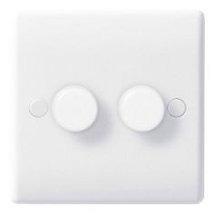 Nexus 2 Gang 2 Way White Dimmer Switch