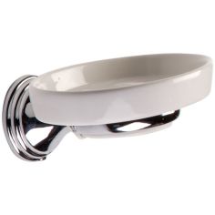 Tema Arno Soap Dish with Ceramic Dish Chrome