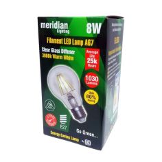 Meridian 8w Filament LED GLS E27/ ES Lightbulb