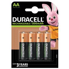 AA Duracell Rechargeable Battery Size 1300Mah Card of 4