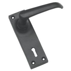 Antique Black Ironwork Lever Lock Furniture 5" x 1?"
