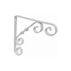 100mm (4") White Wrought Iron Scroll Bracket 