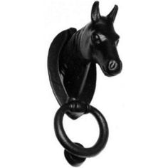 Antique Black Ironwork Horse Door Knocker 