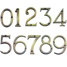 Antique Brass Face Fixing Numerals