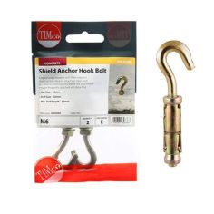 Timco M6 ZYP Shield Anchor Eye Hook - Pack Of 2