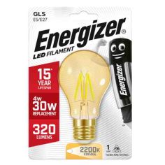 Energizer 3.7W (29W) E27 LED GLS Antique Gold Filament
