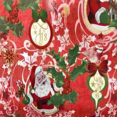 Red Father Christmas Oilcloth / Tablecloth