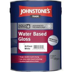 5lt Johnstone's Trade Aqua Water Based Gloss Paint - Brilliant White