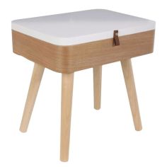 Bamboo Bedside Table 40 x 30 x 52.3cm - White