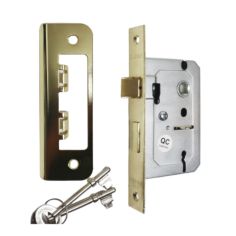 Basta 2 Lever Internal Door Lock - Polished Brass 2½ (63mm)