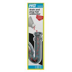 HG Bathroom Drain & Plug Hair Unblocker - 1 x 200ml, 1 x 250ml