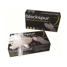Blackspur Clear Vinyl Powder-Free Gloves - L
