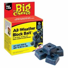 Big Cheese All-Weather Rat & Mouse Killer Block Bait - 15 X 10g      