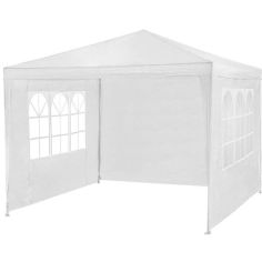 Benson Pavilion Party Tent with 3 Side Walls - White - 2.9 x 2.9 x 2.5 meters