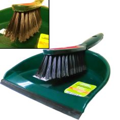 Bentley Master Gardener Flagged Bristle Dustpan & Brush - Olive Green