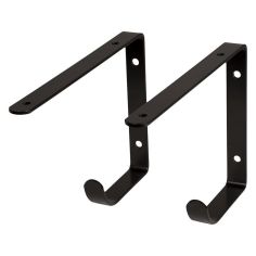 Duraline 2pc Black Bracket With Hook - 22cm