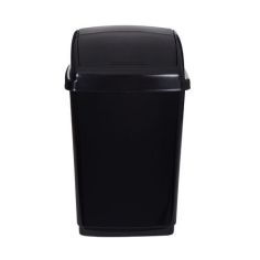 50L Swing Lid Bin And Base Black