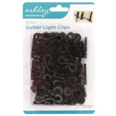 Black Gutter Light Clips - 65 pieces 