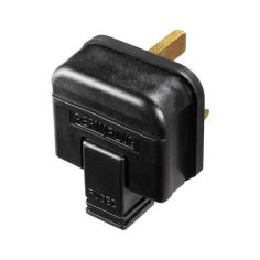 13amp Black Rubber Plug