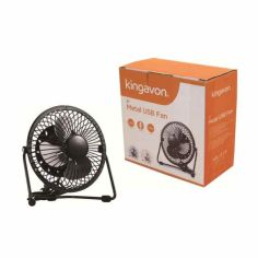 Kingavon 4” Metal USB Fan - Black