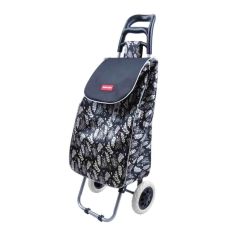 Casa Black Leaf 2 Wheel Shopping Trolley With Bag