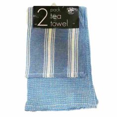 Globe Mill Textiles Waffle Design Tea Towel - Blue Pack Of 2