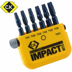 CK Blue Steel 50mm TORX TRX TX Impact Rated 1/4" Screwdriver Bits - 6 Piece