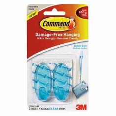 Command Medium Hooks Boldly Blue - Pack of 2