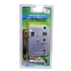 Basta 2 Lever Internal Door Lock - Polished Brass 3" (76mm)