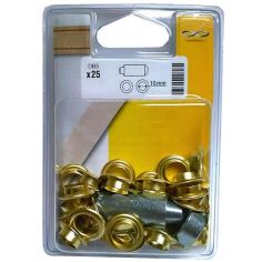 Chapuis 10mm Brass Eyelet Tarpaulin Assembly Kit - Set 25