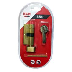 Ifam 45 / 35 Brass Anti-Snap Thumb Turn Euro Cylinder Lock