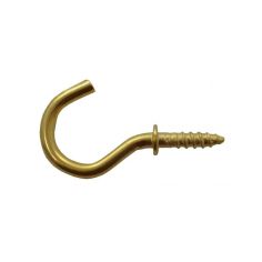 19mm (3/4") Electro Brassed Shouldered Cup Hooks - Each