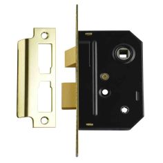 Union Mortice Bathroom Lock - Brass Finish 2.5in