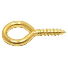 14mm x 1mm Electro Brassed Picture Screw Eyes - (Each)
