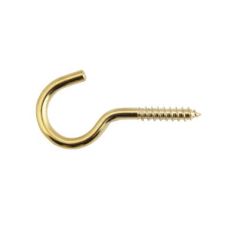 Brassed Screw Hook - 18mm x 100mm