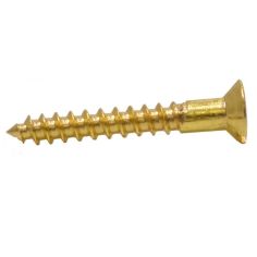 Slotted Brass Woodscrews with Countersunk Head - 1" x 6  (Pack of 6)