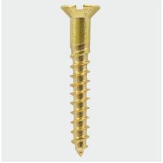 Brass Woodscrews Slotted CSK 4 x 1/2 (Pack of 200)