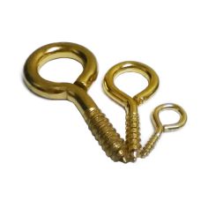 EB Brassed Steel Screw Eye Hooks