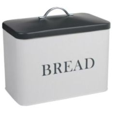 Steelex Lift Lid Bread Bin - White and Grey