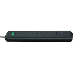 Brennestuhl 6-Gang Eco Line Black Extension Lead - 1.5m