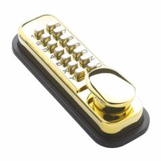 Briton Mechanical Push Button Code Lock - Polished Brass Finish