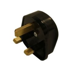 Black 13 Amp  Rubber Plug