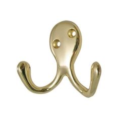 Brassed Robe Hook Twin 