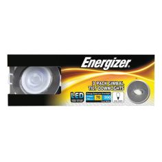 Energizer 5W Brushed Chrome Gimbal Tilt Cool White Downlights - Pack Of 3