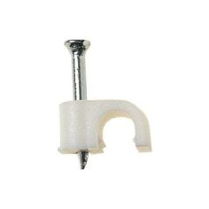 Dencon Cable Clip Round 8mm White (Pack of 20)