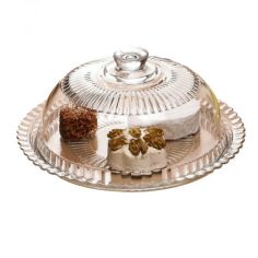 Large Glass Covered Cake Dish