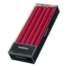 Bolsius Dark Red Tapered Dinner Candles - Box Of 10